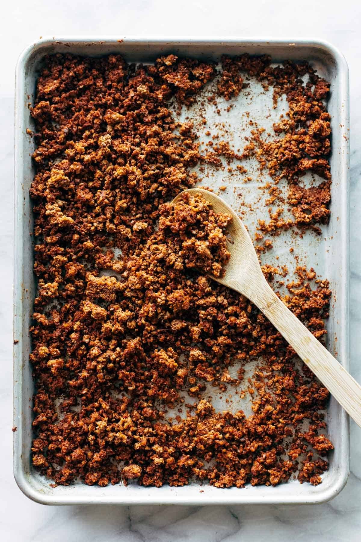 Cauliflower walnut taco meat.