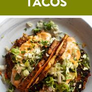 Egg roll tacos pin.